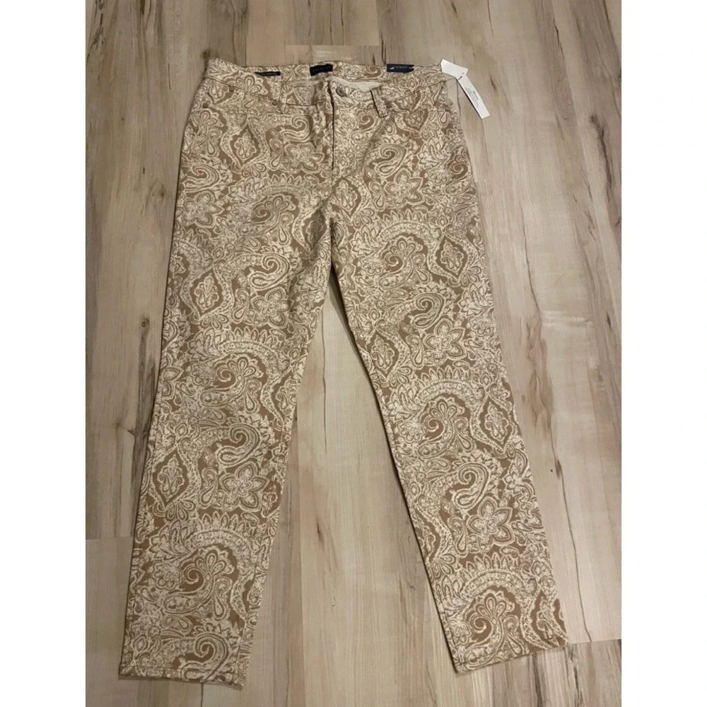 Talbots Curvy Slim Ankle Jeans in Star Paisley Size 16 - Picture 4 of 12